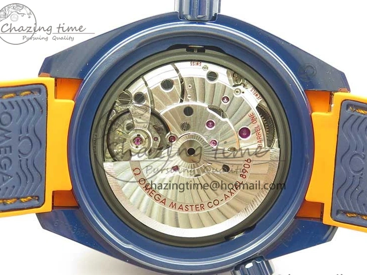 0316 Planet Ocean 45.5mm Big Blue Real Ceramic VSF 1:1 Best Edition on Blue Rubber Strap A8906 Super Clone Unique 7896